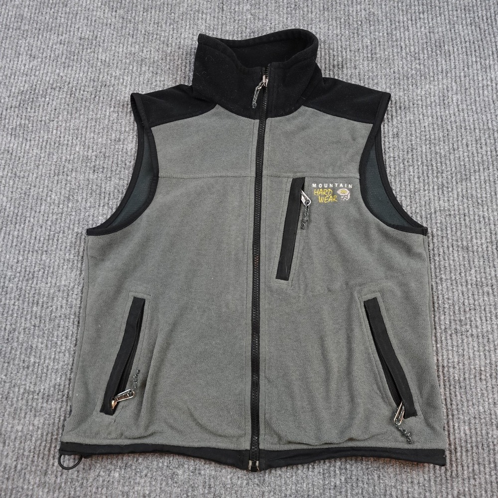 Mountain Hardwear Windstopper Vest Mens Small Gray Fleece Full Zip OM1623